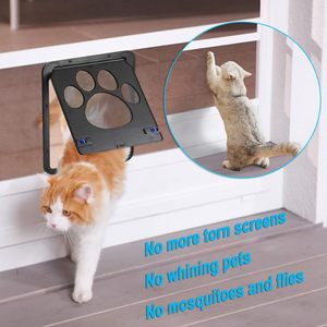 <span class=keywords><strong>Porte</strong></span> pour animaux <span class=keywords><strong>de</strong></span> compagnie à verrouillage magnétique Écran coulissant automatique ABS durable pour chats et chiens - Product Image 2