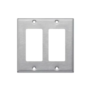 2-Gang Decorate/GFCI Wall Switches Stainless Steel Cover Plate