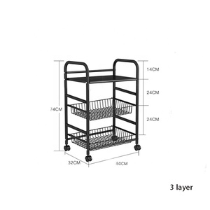 Estante de <span class=keywords><strong>Cocina</strong></span> Extraíble de Varias Capas con Ruedas, Estante para Horno Microondas, Cesta para Verduras Extraíble, Estante de Almacenamiento para Verduras - Product Image 4