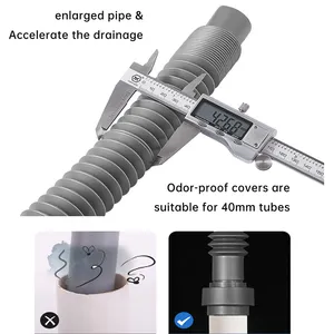 주방 플라스틱 싱크 드레인 튜브 스테인레스 스틸 배수구 110/114/140mm 유연한 싱크 플러그 40/50 폐기물 파이프 배수 시스템