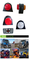 2 pouces Double Face Side Marker Red Clear Stalk Light PC Lens Truck Trailer Car Light Accessories Truck Tail Type