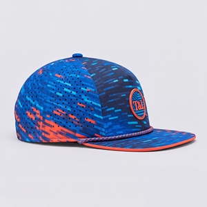 Golf <b>Cap</b> Digital <b>Camo</b> Blue Orange Waterproof PVC Patch Rope Snapback 5 Panel Perforated Breathable Athletic Outdoor Men Women - Product Image 5