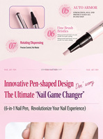 Stylo Magnétique Portable 7-en-1 Effet Œil de Chat pour Vernis à Ongles, Gel UV LED Monophase, Vernis Semi-Permanent pour Nail Art à Domicile et Professionnel