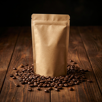 Sacs refermables personnalisés en papier kraft réutilisables pour grains de café 250g 500g 1kg, sachets à valve en aluminium pour aliments pour bébés et café