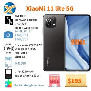 โทรศัพท์มือถือมือสอง <span class=keywords><strong>Mi</strong></span> <span class=keywords><strong>11</strong></span> <span class=keywords><strong>Lite</strong></span> 5G แอนดรอยด์6 + 128GB พร้อมกล้อง LTE และ CDMA Cellular Support - Product Image 2