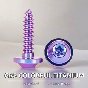 สกรูเกลียวปล่อยหัวทอร์กซ์ไทเทเนียมสีสันสดใส GR5 สำหรับงานประกอบอุตสาหกรรม - Product Image 2
