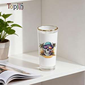 Verre à shot vierge Topjlh 3oz pour sublimation avec bord doré, surface lisse personnalisable pour dégustation de vin, whisky et bière - Product Image 2