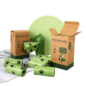 Sacs à déjections canines en amidon de maïs biodégradables et compostables certifiés EN13432, anti-fuite, personnalisables avec logo, vente en gros - Product Image 2