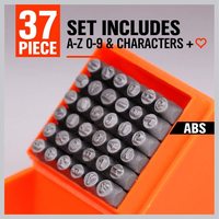 37-Piece Number & Capital Letter Stamp Set 3mm Metal Alphabet Punches Hand Tool