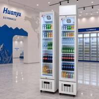 Schlanke Display-Gefriertruhe Mini-Eiscreme-Vitrine Vertikale Glastür Kommerzieller Schmaler Kühlschrank
