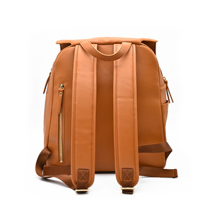 <span class=keywords><strong>Sac</strong></span> à <span class=keywords><strong>langer</strong></span> pour bébé en cuir végétalien personnalisable par le fabricant, couleur camel/cognac/crème/marron foncé, <span class=keywords><strong>sac</strong></span> à dos pour maman - Product Image 2