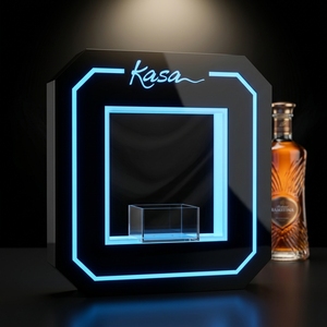 Espositore per Bottiglie LED Ottagonale Personalizzato con Logo, Bordo Doppio al Neon, Glorificatore per Bottiglie di Vino in Acrilico per Discoteche, Bar ed Eventi VIP - Product Image 4