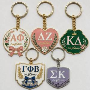 Porte-clés personnalisés pour sororités, pendentifs lettres grecques, souvenirs universitaires et de campus - Product Image 1
