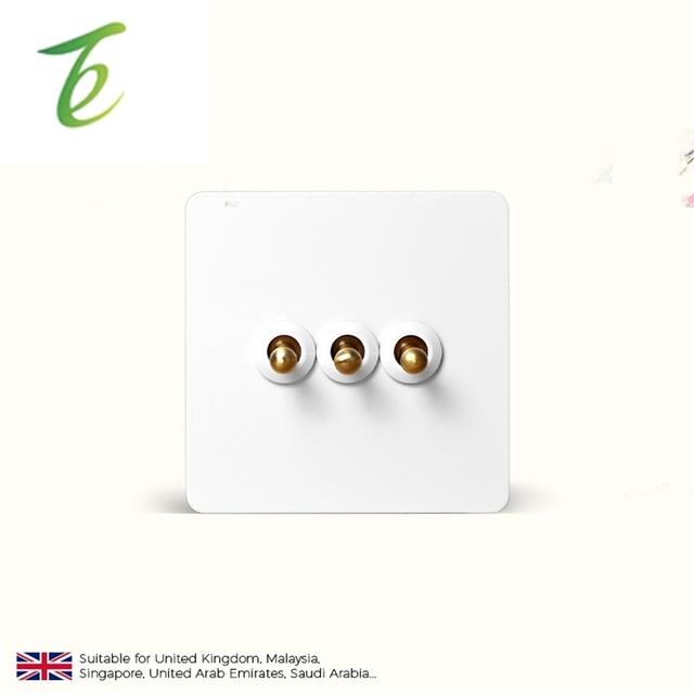 Avoir Matte White Brass Lever Switch 86 Type Sockets and Switches 13A UK Push Button Switch 220V Vintage Dimmer Home Accessories