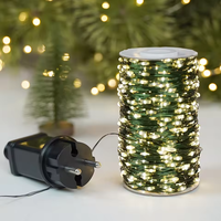 Warmweiße 100 LED Dimmbare Lichterkette, Bruchsicherer Kupferdraht, Steckerfertig, für Innen- und Außenbereich, Party, Weihnachtsbaum-Dekoration