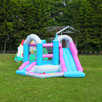 Château gonflable PlayCation 3 en tissu Oxford, pour extérieur et usage domestique, facile à monter, expédition immédiate, prix de gros, faible MOQ