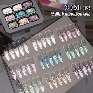 Esmalte de Uñas en Gel con Brillo Reflectante de Polvo de Diamante Dreamscape de 9 Colores, Degradado Semipermanente, Removible con UV LED, Gel Brillante para Arte de Uñas - Product Image 1