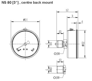 مقياس ضغط Wika متوافق مع منتج EN-1 القياسي 113.53.080 - Product Image 3