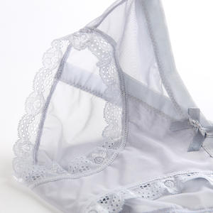 Celana Dalam Renda Seksi Wanita, Warna Murni Rendah Pinggang Simpul Pita Jala Bernafas Celana Dalam Seksi - Product Image 3