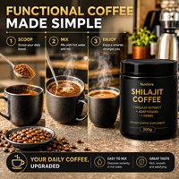Café instantané au Shilajit en gros pour hommes – Complément énergétique 300g – Extrait de Shilajit, adaptogènes, énergie et vitalité
