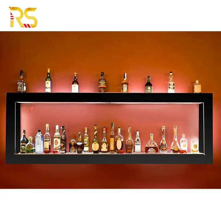 Foshan-caja de almacenamiento de vino tinto, estante decorativo montado en la pared para bar