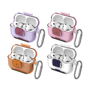Nouvelle coque de protection intégrale en TPU avec bouton de verrouillage et mousqueton pour boîtier de charge d'écouteurs Airpods Pro 3 - Product Image 1
