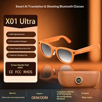 Boîtier de charge pour lunettes intelligentes X01 avec algorithme de gyroscope six axes et technologie anti-tremblement pour appels, assistant vocal et lecture de musique