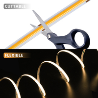 Ultra Bright Dot-free 320LEDs/m 2700K-6500K CRI90+ 24V Dapat Disesuaikan IP68 Tahan Air 8mm COB LED Strip Dekorasi Malam Anak Luar Ruangan