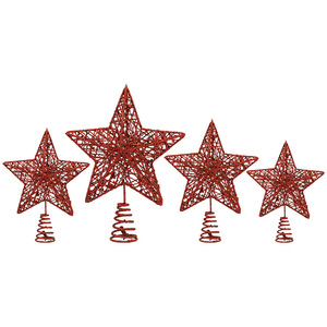 Adorno Decorativo de Arte en Hierro con Forma de Estrella de Cinco Puntas - Estrella para la Punta del Árbol con Diseño de Estrella de Cinco Puntas para Decoraciones Navideñas - Product Image 4