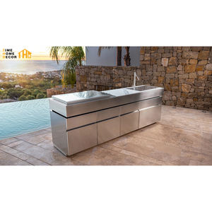 Cuisine d'extérieur modulaire sur mesure Cuisine de barbecue d'extérieur en acier inoxydable <span class=keywords><strong>avec</strong></span> gril d'extérieur <span class=keywords><strong>et</strong></span> réfrigérateur - Product Image 3