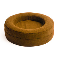 Anpassbares Logo Luxuriöses Rundes Memory-Schaum Hundebett - Wasserdicht Waschbar XL Curl-Design mit Weicher Stützkante, Bouclé-Stoff