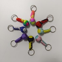 Équipement de survie en plein air, porte-clés en paracorde tissé à la main personnalisé, boule en verre, autodéfense, poing de singe, utilisation sûre