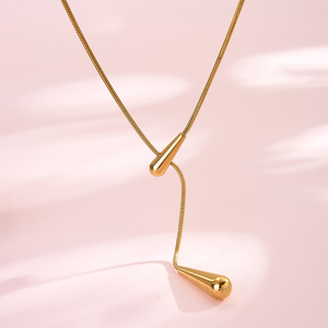 Collar STKN37 con <span class=keywords><strong>Cadena</strong></span> <span class=keywords><strong>de</strong></span> Serpiente en Forma <span class=keywords><strong>de</strong></span> Lágrima, Ajustable, <span class=keywords><strong>de</strong></span> Acero Inoxidable 304, Estilo Chic, Minimalista, Unisex, Joyería <span class=keywords><strong>de</strong></span> Moda - Product Image 2