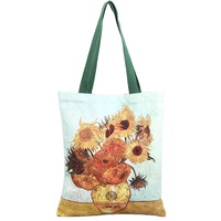 Sac fourre-tout en toile de coton durable avec motif imprimé lettres, logo personnalisé, tissu recyclé, matériau PP - Sac publicitaire pour le shopping