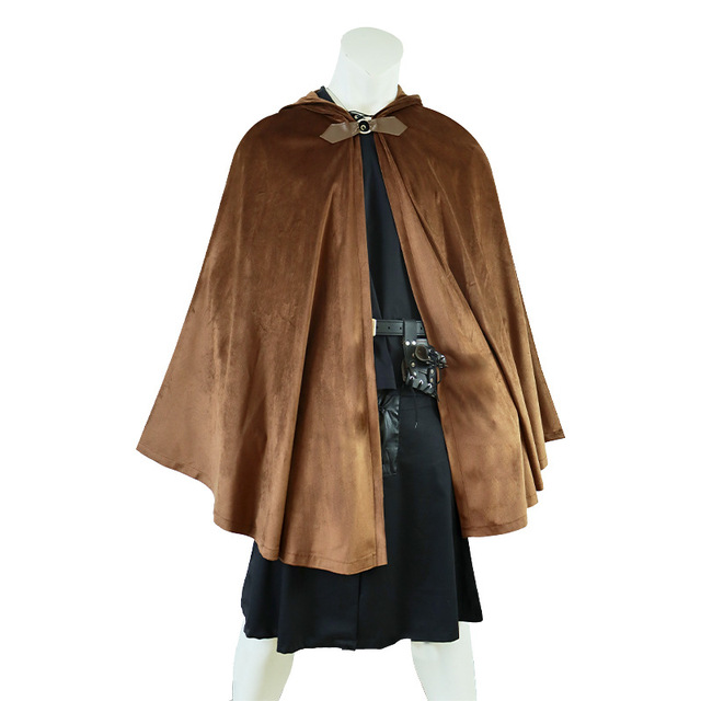 Cloak Hood for Renaissance Medieval Victorian Steampunk Halloween Costume Unisex Wizard Witch Cape Cosplay Polyester velvet