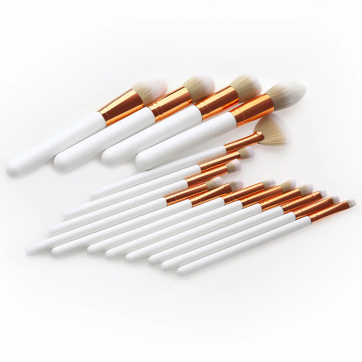 BUEYA 15 pcs White Fiber hair Make up Brushes Your Own Brand Name Wholesale cosmetic brush set