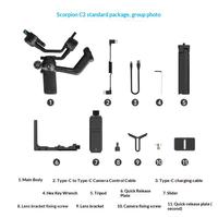Stabilisateur portable Feiyu Scorp C2 avec contrôle gestuel, suivi IA, charge utile de 16 kg, pour enregistrement vidéo avec appareil photo reflex numérique, compatible 5.4 3-