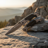 Couteau pliant 440C en gros avec manche en bois, prix d'usine pour la randonnée en plein air, le camping, l'usage domestique, couteau de poche EDC, support OEM