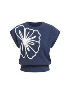 OEM & ODM Factory Floral Sweater <b>Vest</b> Wholesale Crew Neck Loose Fit Knitwear Casual Sleeveless <b>Knit</b> Top <b>Women</b> Clothing - Product Image 4