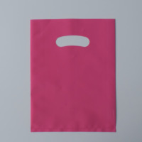 Sac de transport personnalisé en LDPE avec poignée découpée, multicolore, à trous ovales, multi-spécifications, pour cadeaux et shopping, design varié