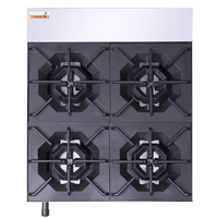 Kompor Gas Komersial, Peralatan Dapur Baja Tahan Karat Kompor Gas 4 Tungku Kompor Gas Kompor Masak Kisaran