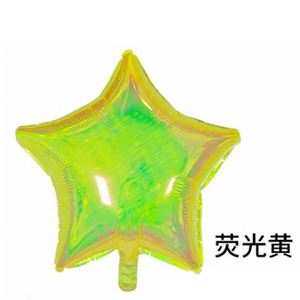 Décor d'événement de fête d'anniversaire 19 pouces lumière fluorescente vert perle <span class=keywords><strong>blanc</strong></span> gelée vert mylar globos ballons étoiles irisés - Product Image 6
