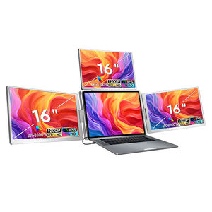Écran triple portable S788 de 16 pouces, pliable, avec support réglable et écran supérieur à rotation de 180° pour le bureau, directement de l'usine - Product Image 1