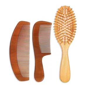 hot african long buffalo horn boxwood wood wooden brush dandruff flea handle comb flip fsc