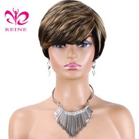 Perruques Courtes en Cheveux Humains Brésiliens Remy, Prêtes à Porter, Sans Colle, Lisses, Couleur P1B/27, Entièrement Fabriquées à la Machine, Bob avec Frange, Densité 150%-180%