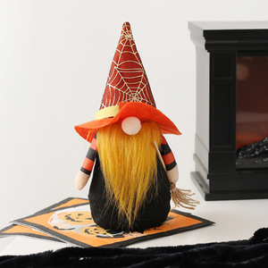 Decoraciones <span class=keywords><strong>de</strong></span> Halloween para el Hogar, Muñeca <span class=keywords><strong>de</strong></span> Bruja Anciana sin Rostro con Diseño <span class=keywords><strong>de</strong></span> Calabaza, Adornos <span class=keywords><strong>de</strong></span> Tela <span class=keywords><strong>de</strong></span> Seda - Product Image 1