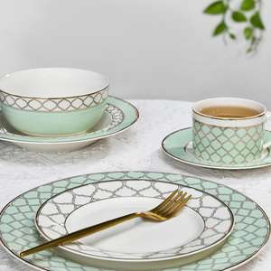 Service de table en porcelaine de Chine royale moderne, 20 pièces, assiettes en céramique, vaisselle de luxe pour dîner - Product Image 4