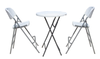 Table de Cocktail en Gros 31,5 Pouces Blanche Meilleure Vente Table de Bar Pliante Portable en Plastique HDPE pour Mariage en Plein Air