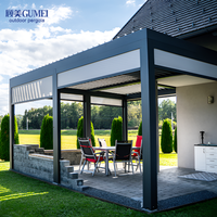 Pergolas bioclimatiques modernes en aluminium, systèmes de terrasse motorisés à lames orientables, abri de jardin extérieur étanche à toit à lames réglables