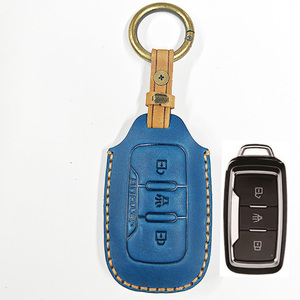 Crazy Horse cuir nouveaux accessoires sans clé voiture clé à distance housse protéger coque sac pour Chery Jetour 2020 2021 <span class=keywords><strong>2022</strong></span> - Product Image 1